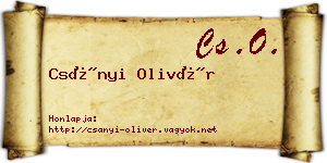 Csányi Olivér névjegykártya