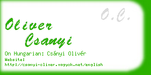 oliver csanyi business card