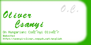 oliver csanyi business card